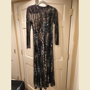 velvet textured maxi dress